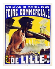 Listing image for Vintage Industrial Poster Wall Art - 1926 Foire Commerciale Home Decor