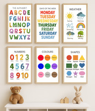 Listing image for Numbers Days Time Weather Poster For Children Kids Education Teaching Learning 6