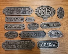 Listing image for Cast Iron Door Plaque - Wall Sign - Retro Vintage Industrial Toilet Bathroom etc